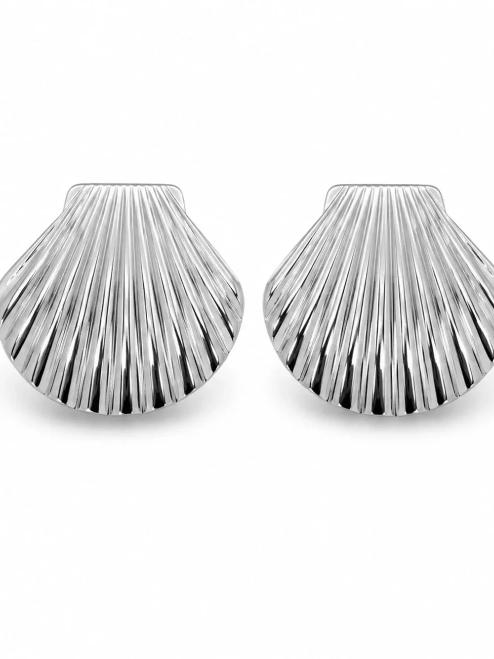 New Mayamar silver plated Shell-Shaped Statement Earrings